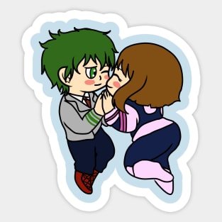 boku no hero deku and uraraka Sticker